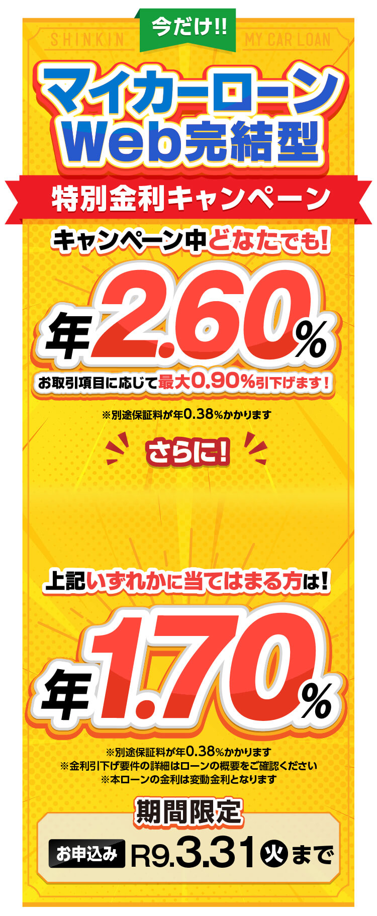 マイカーローン特別金利！
