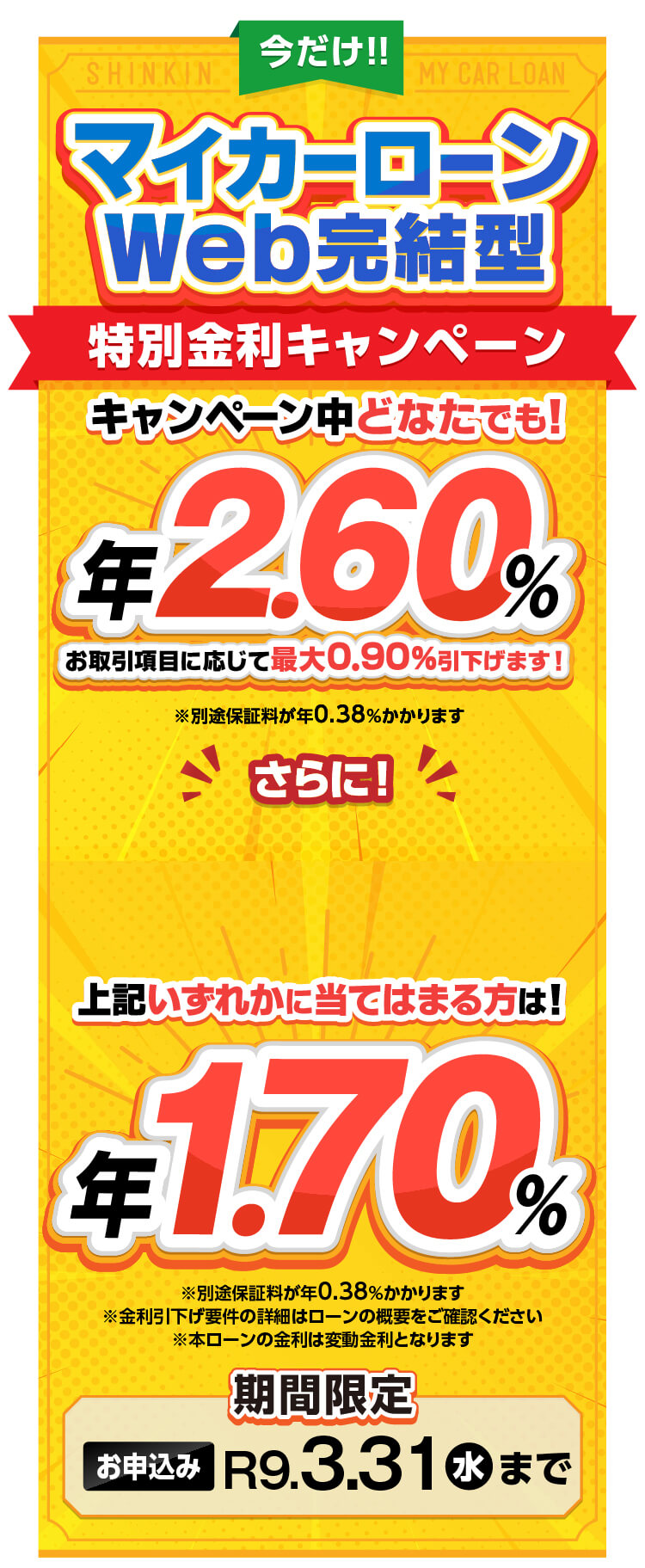 マイカーローン特別金利！